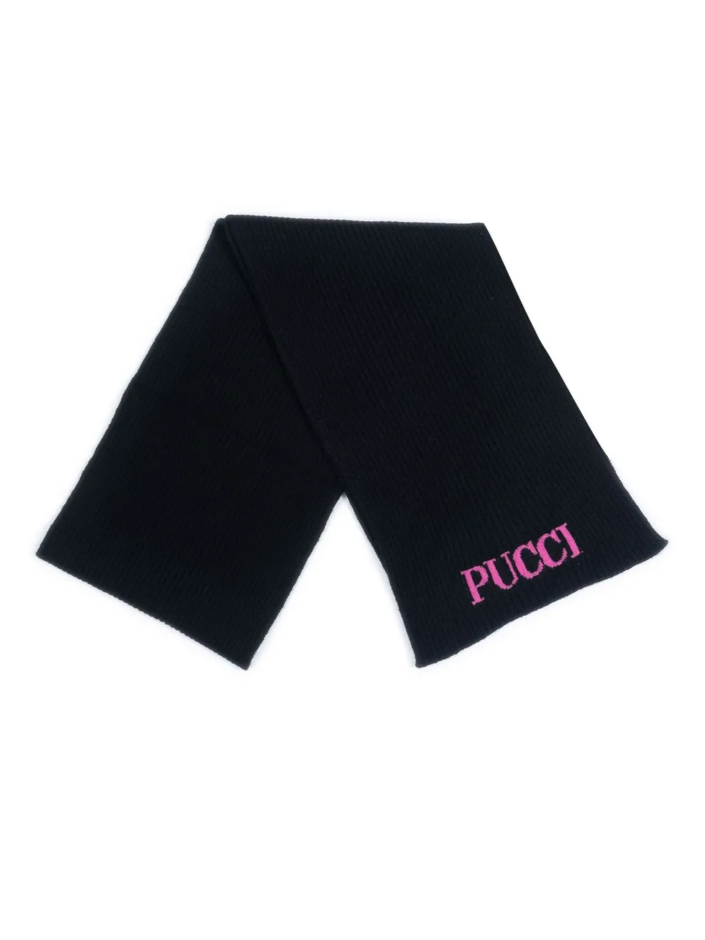 Emilio Pucci Junior Logo Intarsia Ribbed Scarf