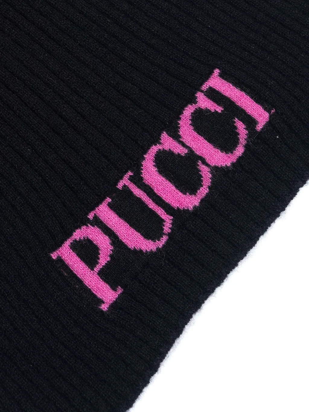 Emilio Pucci Junior Logo Intarsia Ribbed Scarf