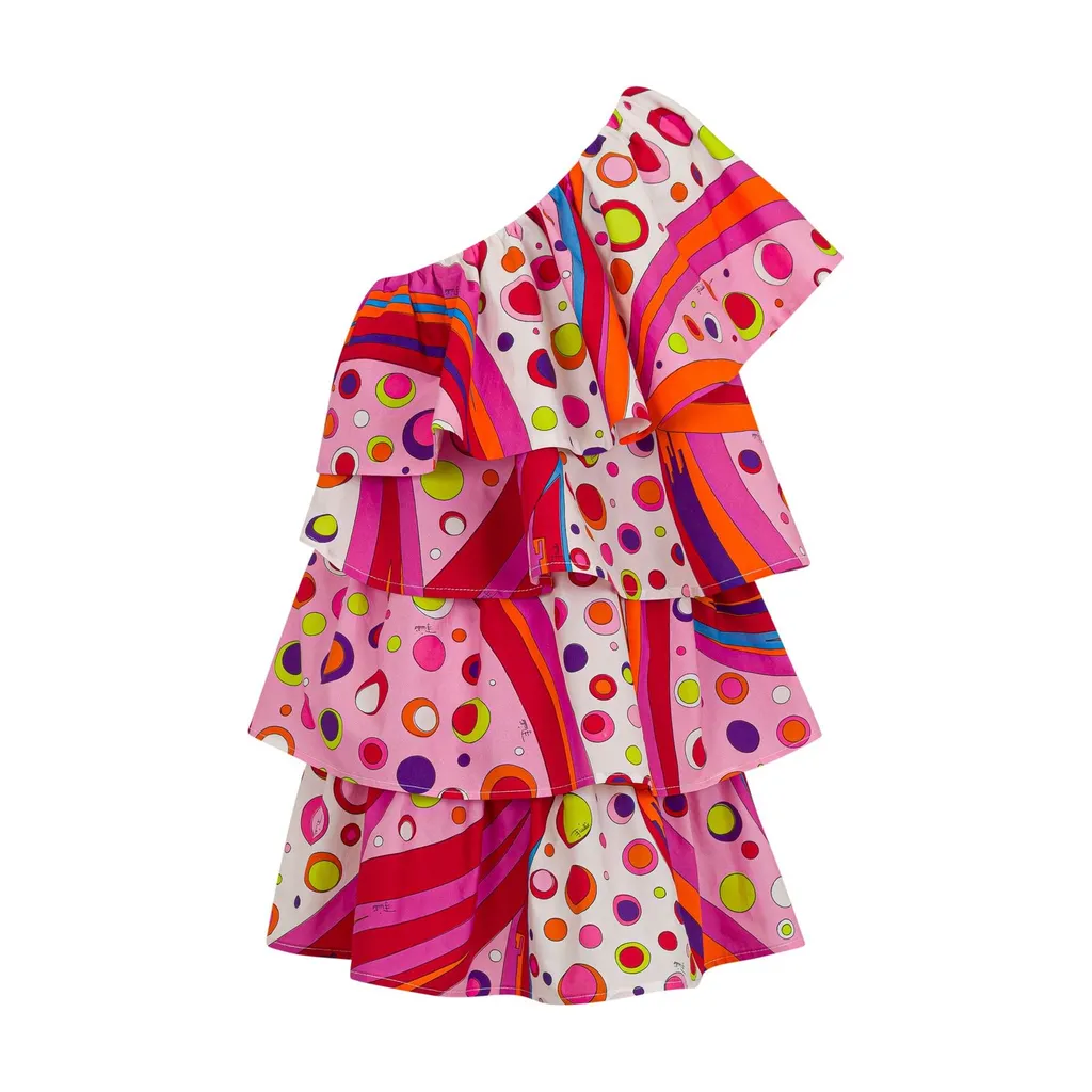 Emilio Pucci Junior One-Shoulder Ruffled Dress