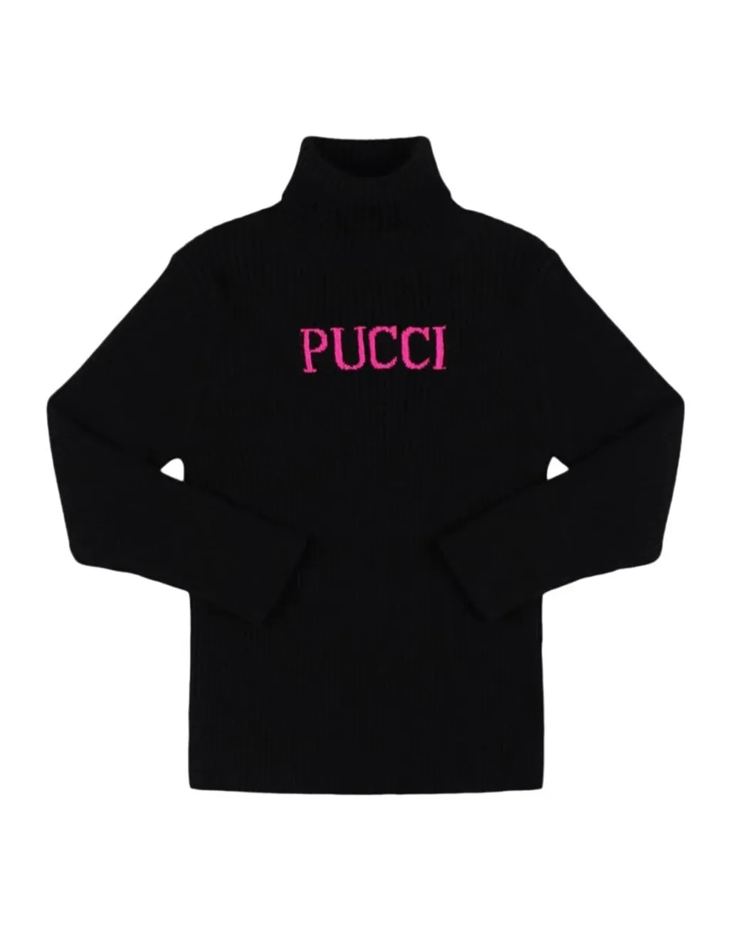 Emilio Pucci Junior Logo Intarsia Turtleneck Jumper