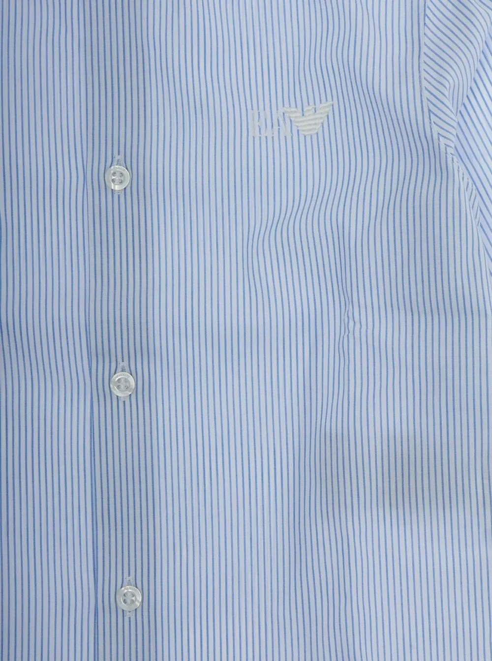 Emporio Armani Kids Logo Embroidered Pinstriped Shirt