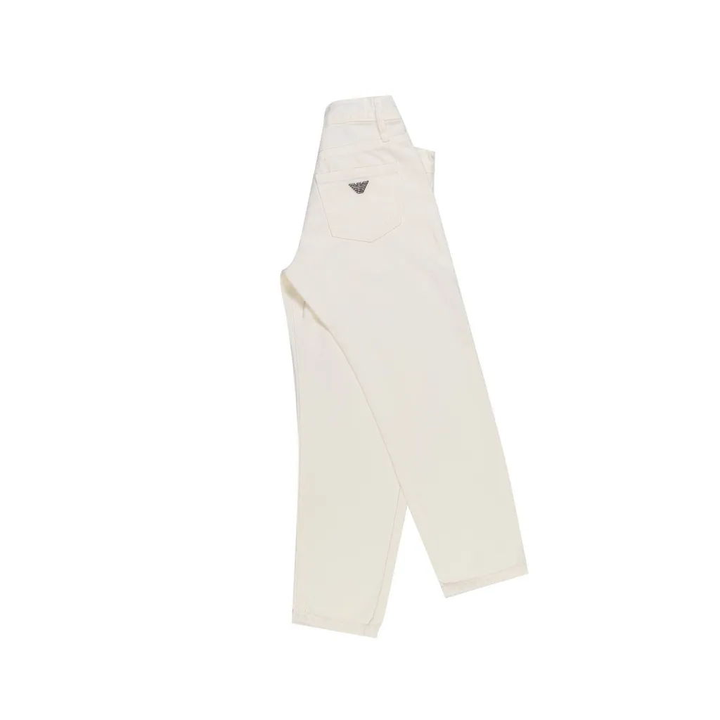 Emporio Armani Kids Raised-Logo Straight Leg Denim Jeans