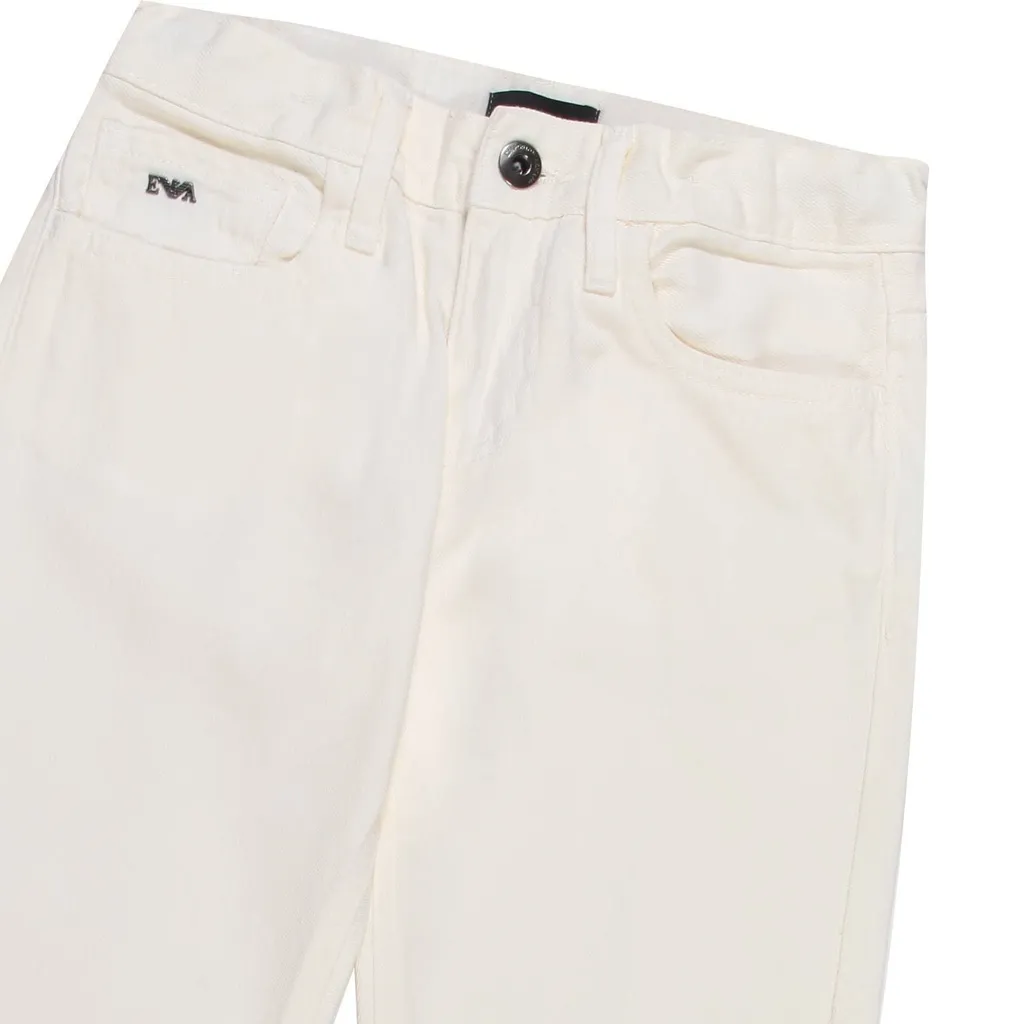 Emporio Armani Kids Raised-Logo Straight Leg Denim Jeans