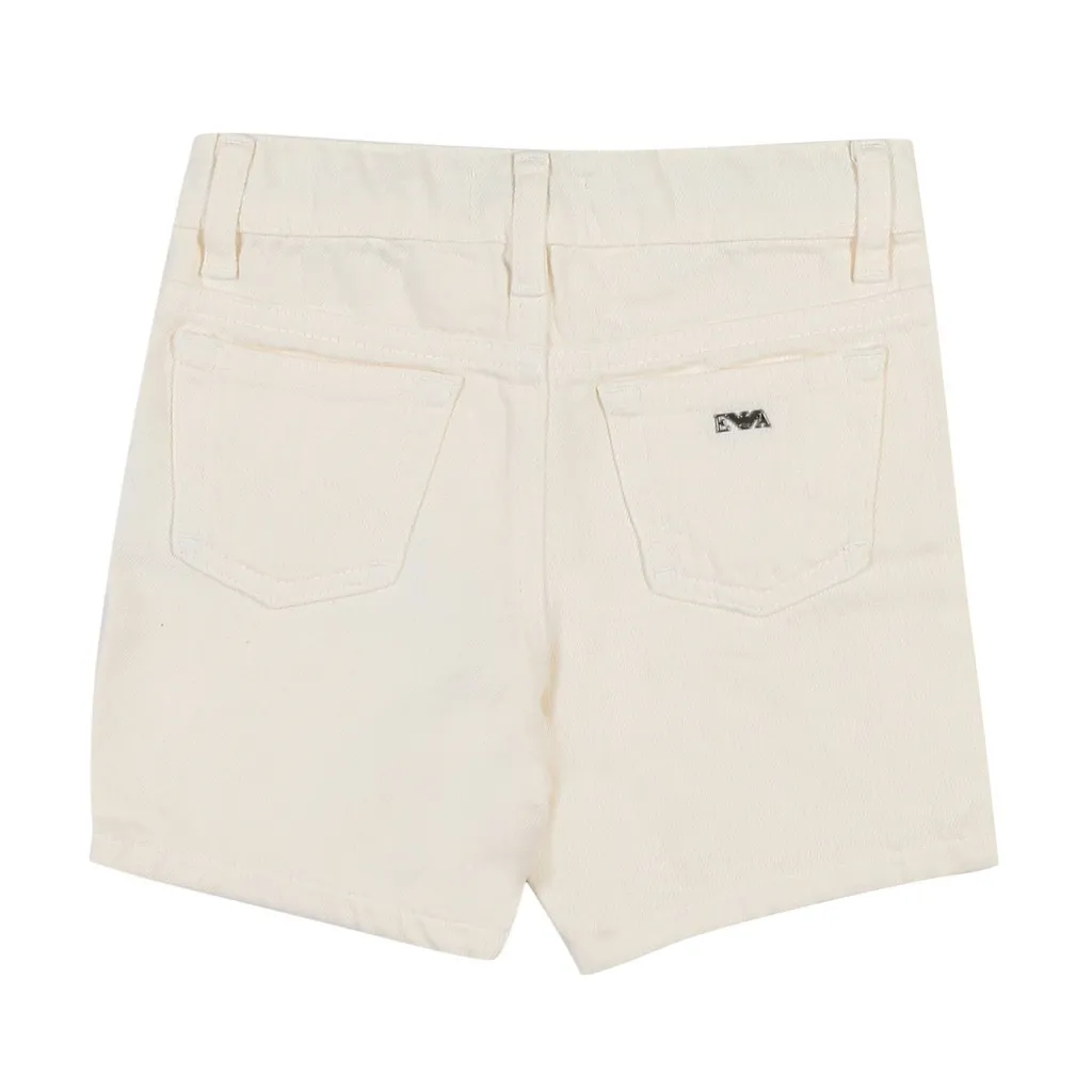 Emporio Armani Kids Logo-Plaque Straight Hem Shorts