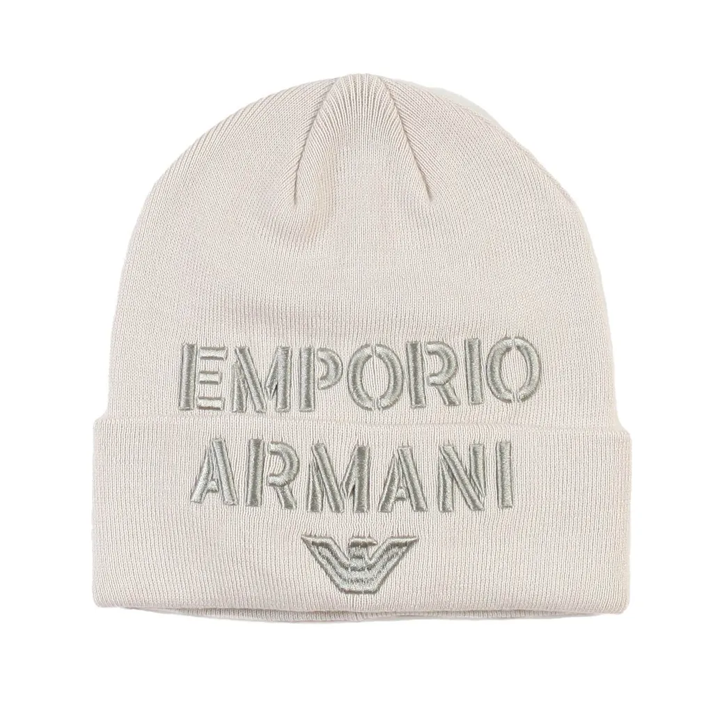 Emporio Armani Kids Logo Embroidered Beanie