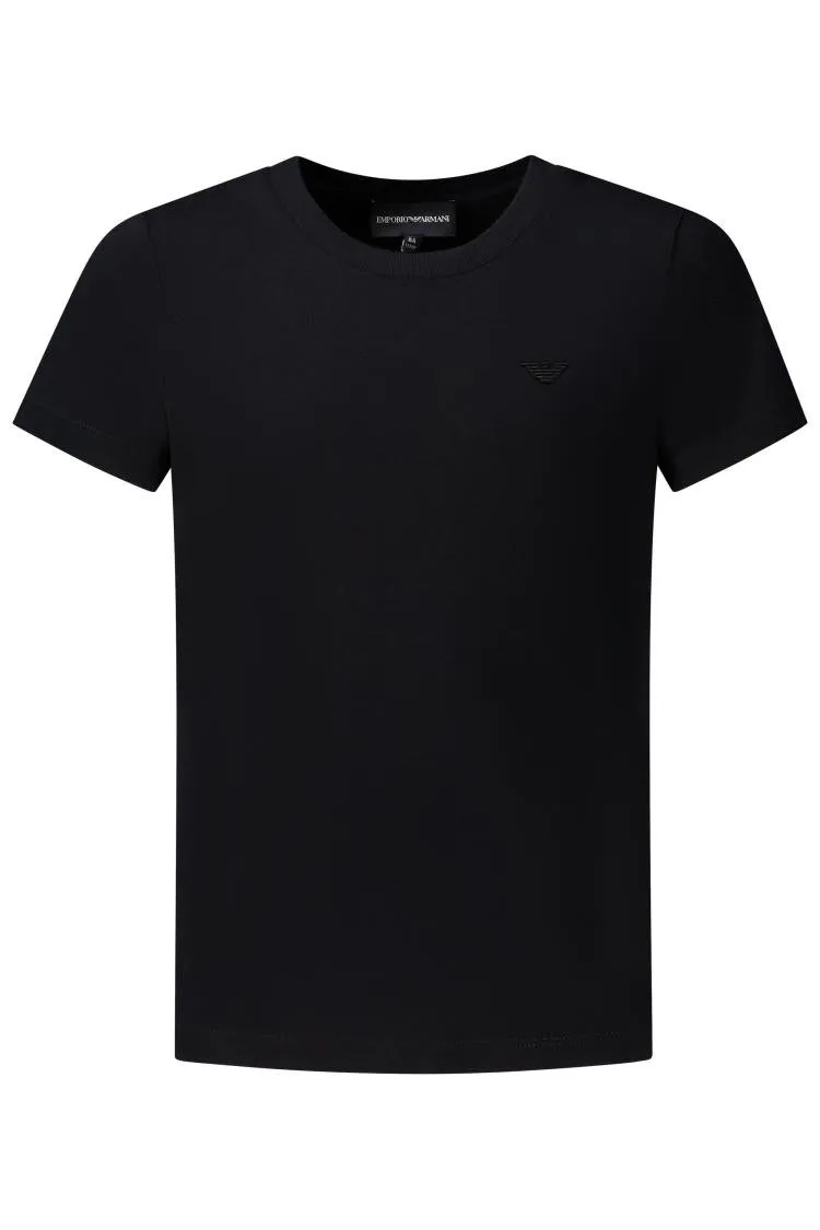 Emporio Armani Kids Logo Embroidered Crewneck T-Shirt