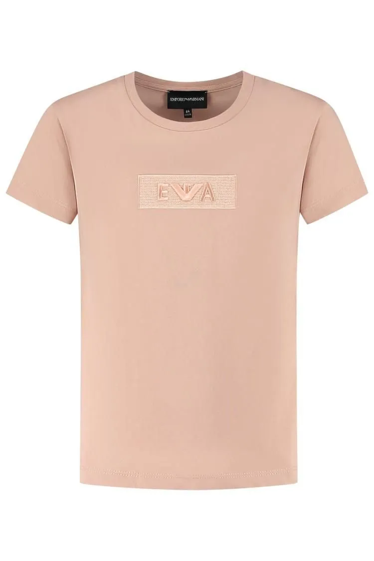 Emporio Armani Kids Logo Embroidered Crewneck T-Shirt