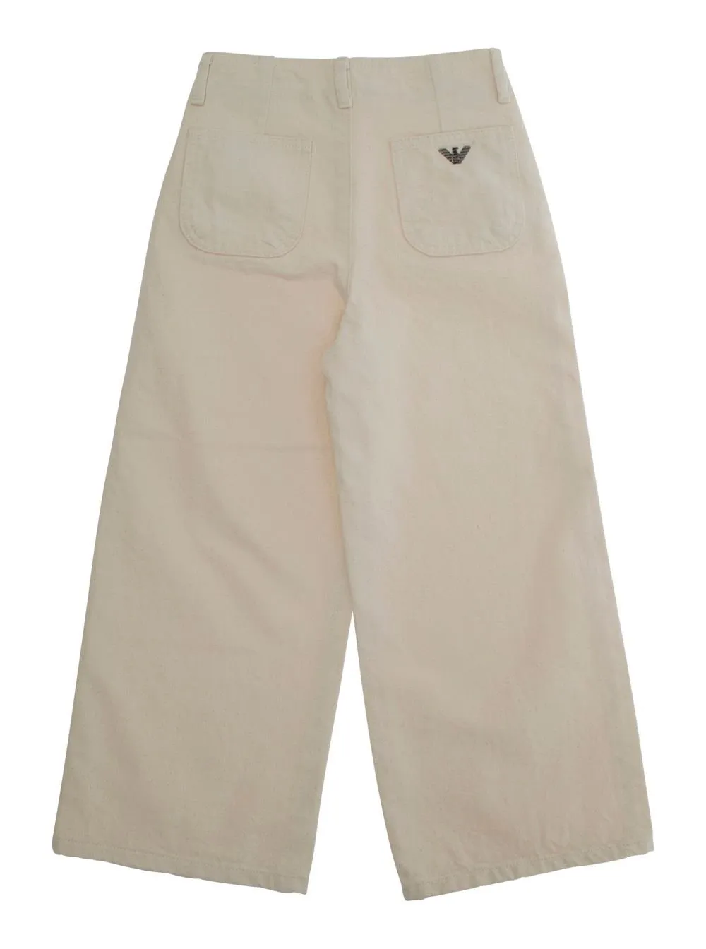 Emporio Armani Kids Comfort Wide Leg Twill Trousers
