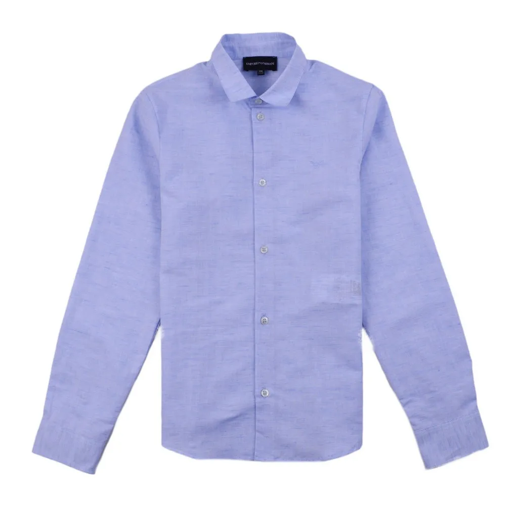 Emporio Armani Kids Logo Embroidered Buttoned Shirt