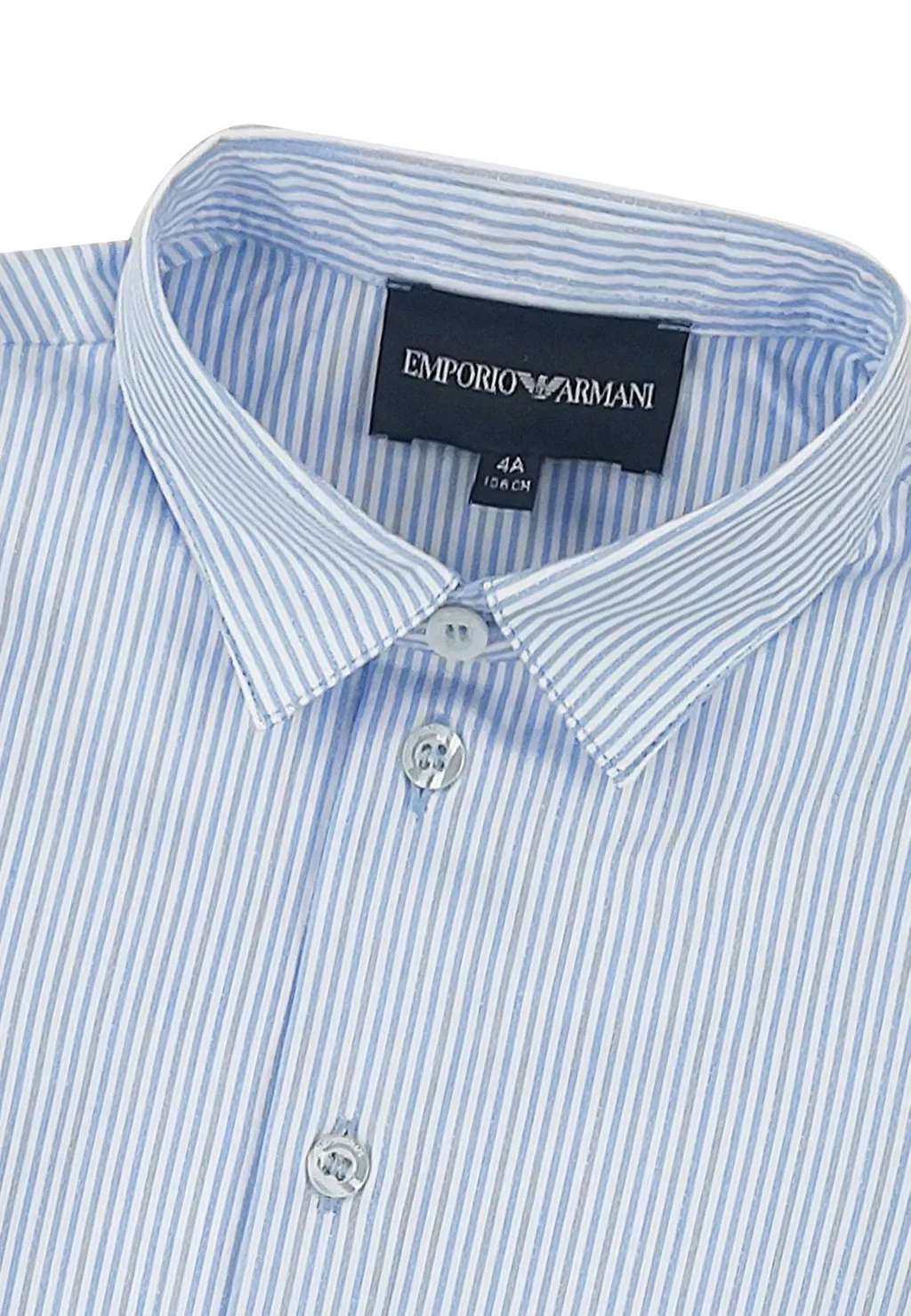 Emporio Armani Kids Striped Curved Hem Shirt