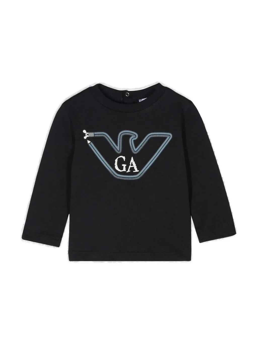 Emporio Armani Kids Pencil Eagle Printed Asv Jersey Jumper