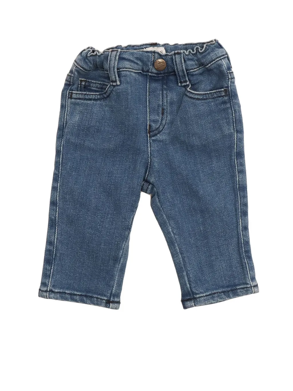 Emporio Armani Kids Logo Plaque Slim Cut Jeans