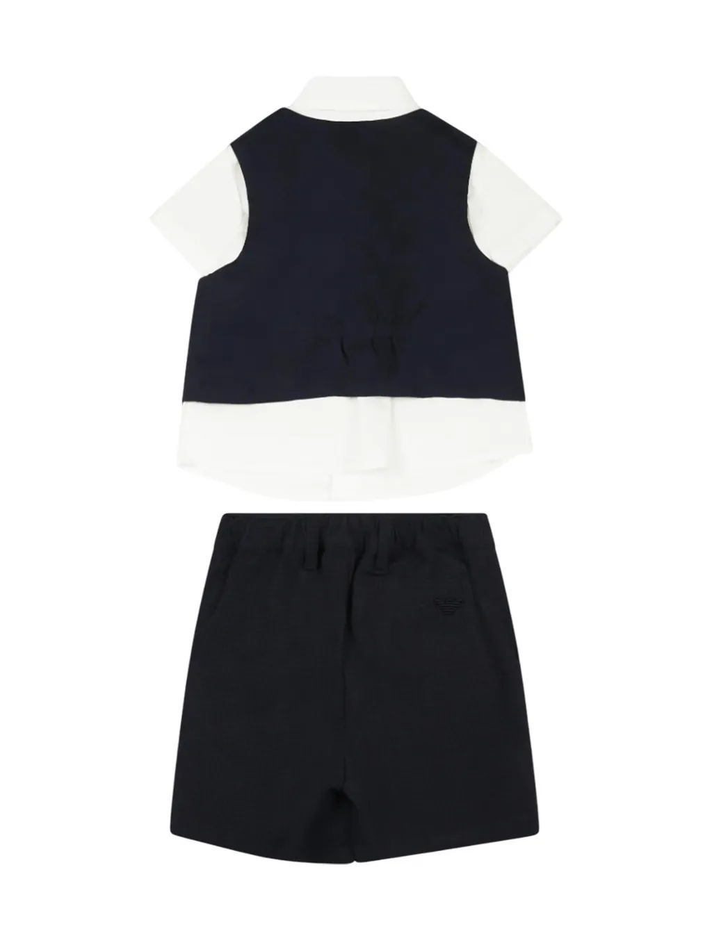 Emporio Armani Kids Logo Detailed Checked Shorts Set
