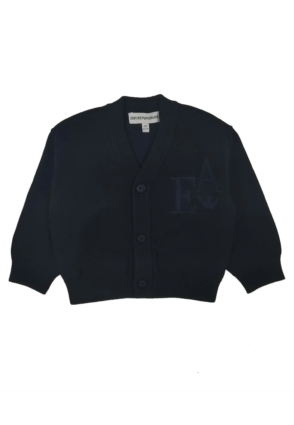 Emporio Armani Kids Logo Jacquard V-Neck Cardigan