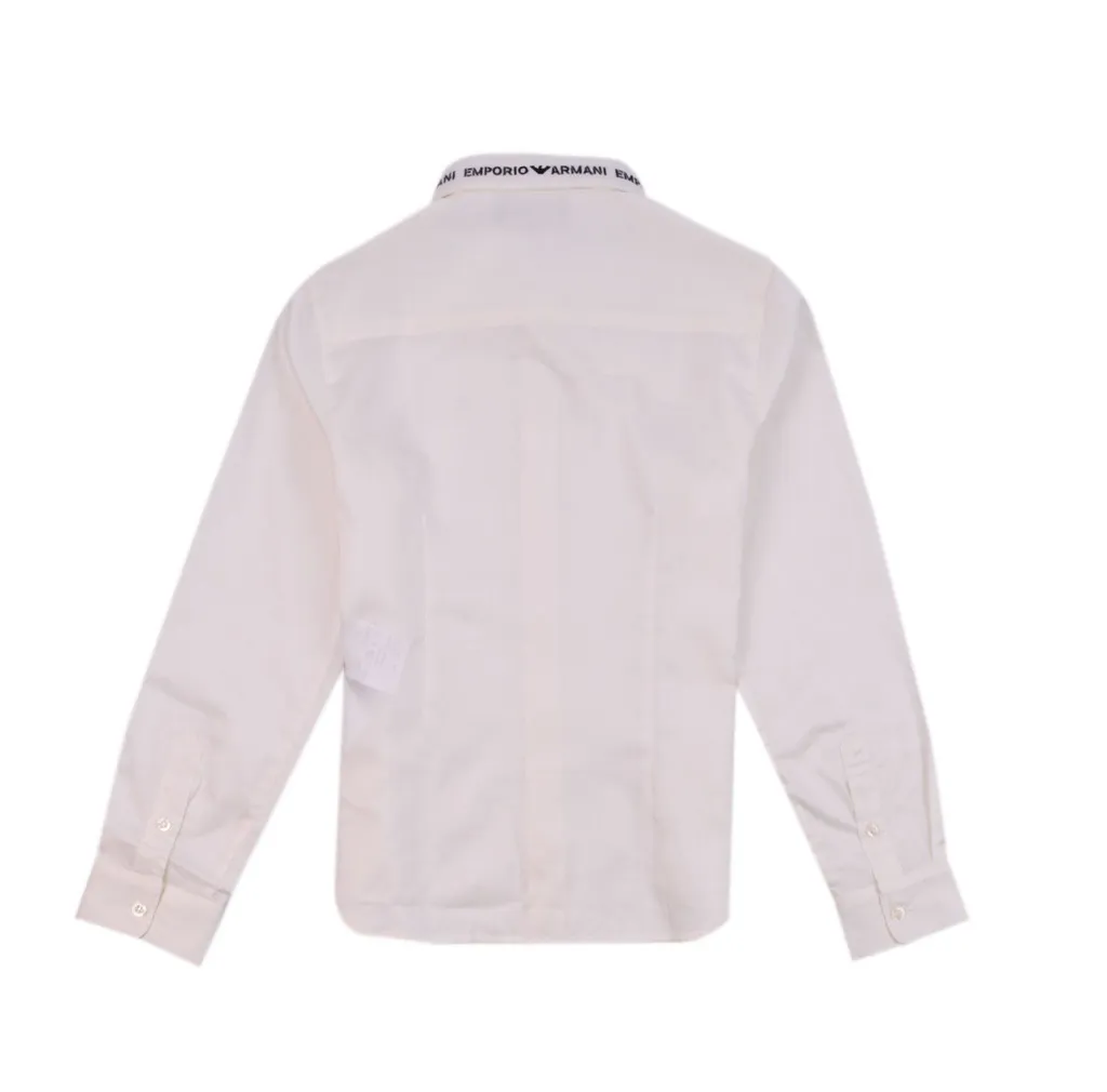 Emporio Armani Kids Logo Embroidered Straight Hem Shirt