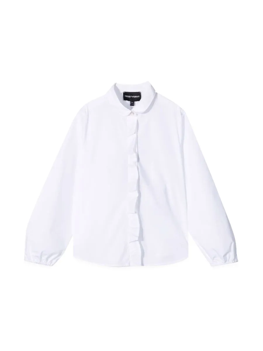 Emporio Armani Kids Ruffled Curved Hem Shirt