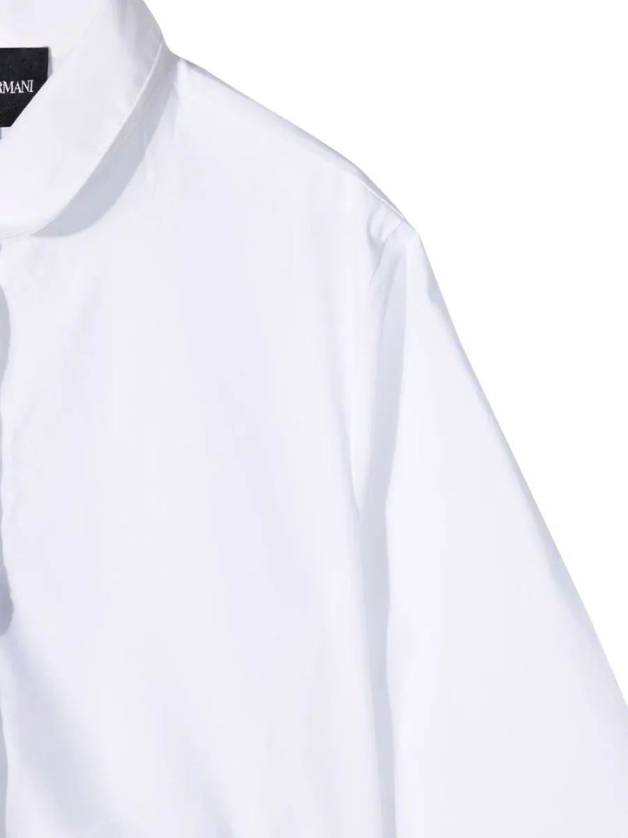 Emporio Armani Kids Ruffled Curved Hem Shirt