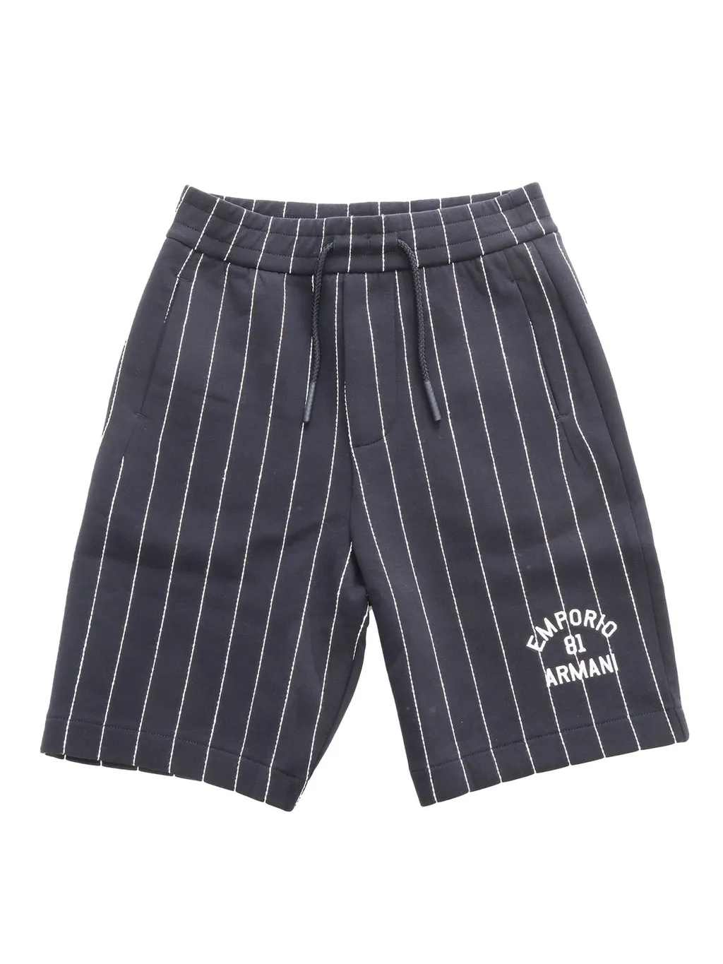 Emporio Armani Kids Logo Embroidered Striped Shorts