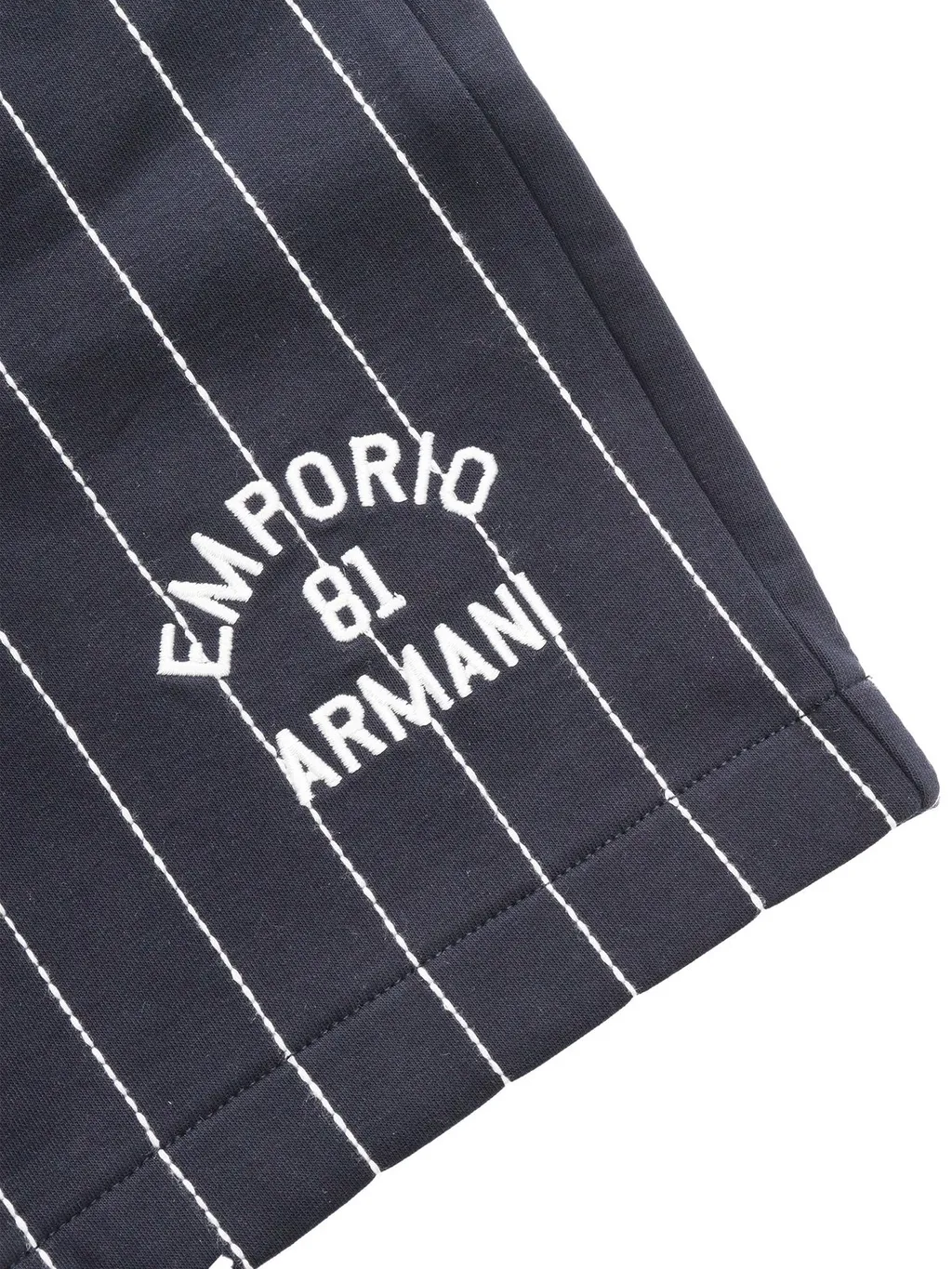 Emporio Armani Kids Logo Embroidered Striped Shorts
