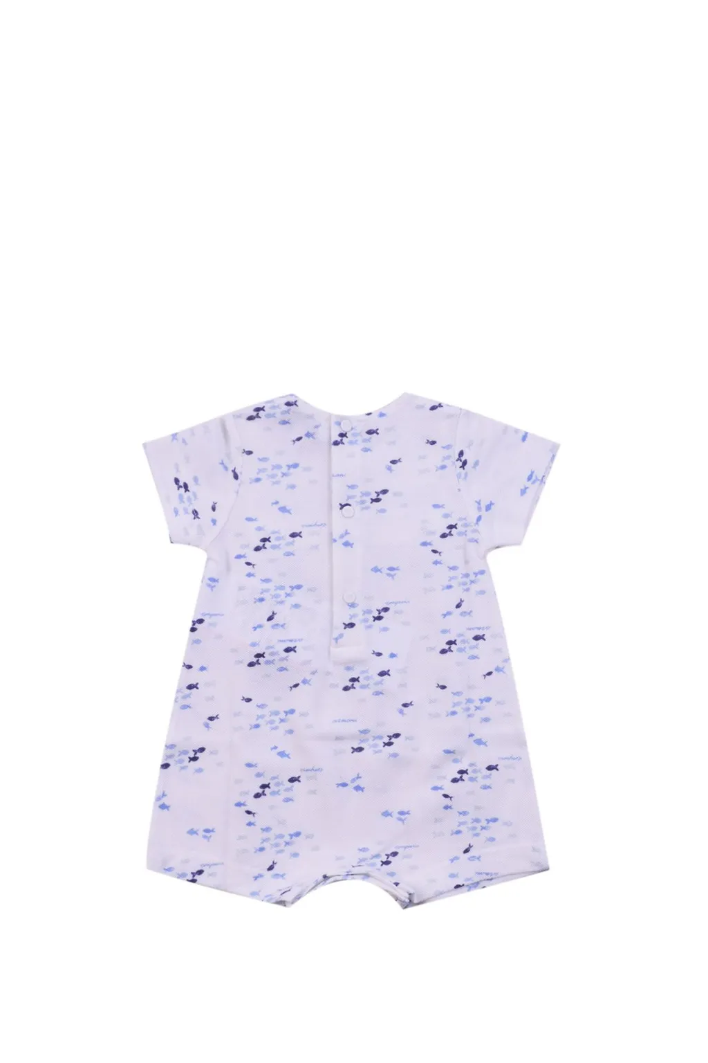 Emporio Armani Kids All-Over Fish Printed Crewneck Romper
