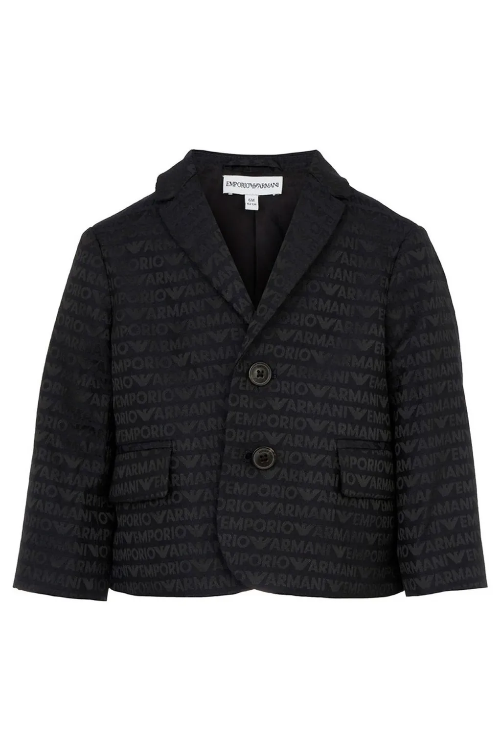 Emporio Armani Kids Logo Jacquard Single-Breasted Blazer