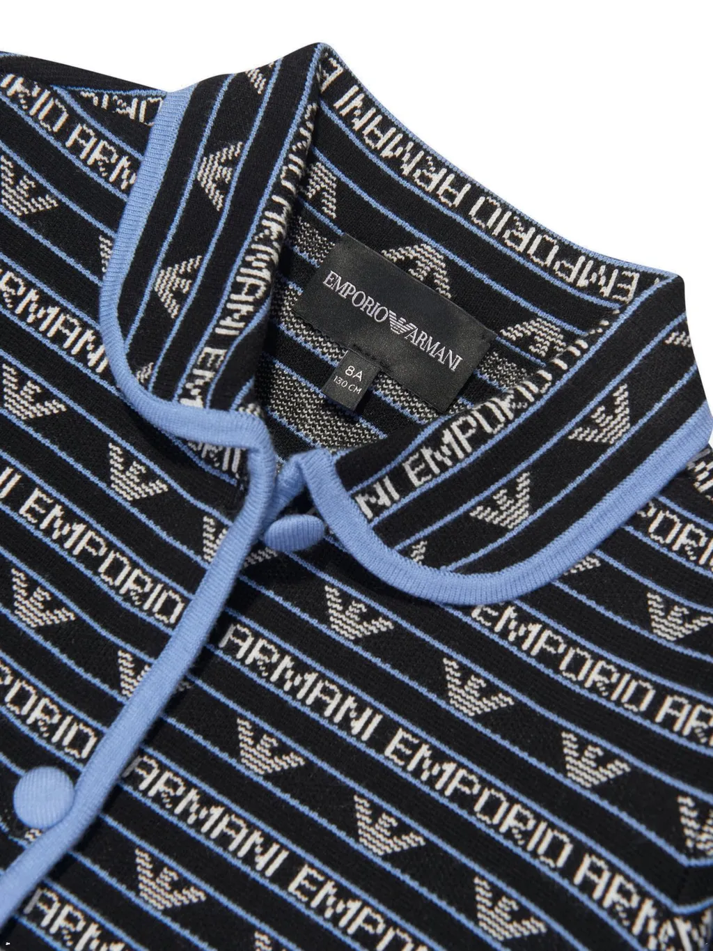 Emporio Armani Kids Logo Intarsia Cropped Jacket