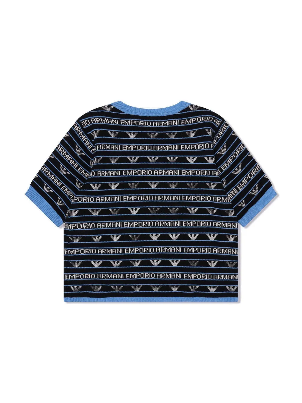 Emporio Armani Kids Logo Intarsia Short-Sleeve Jumper
