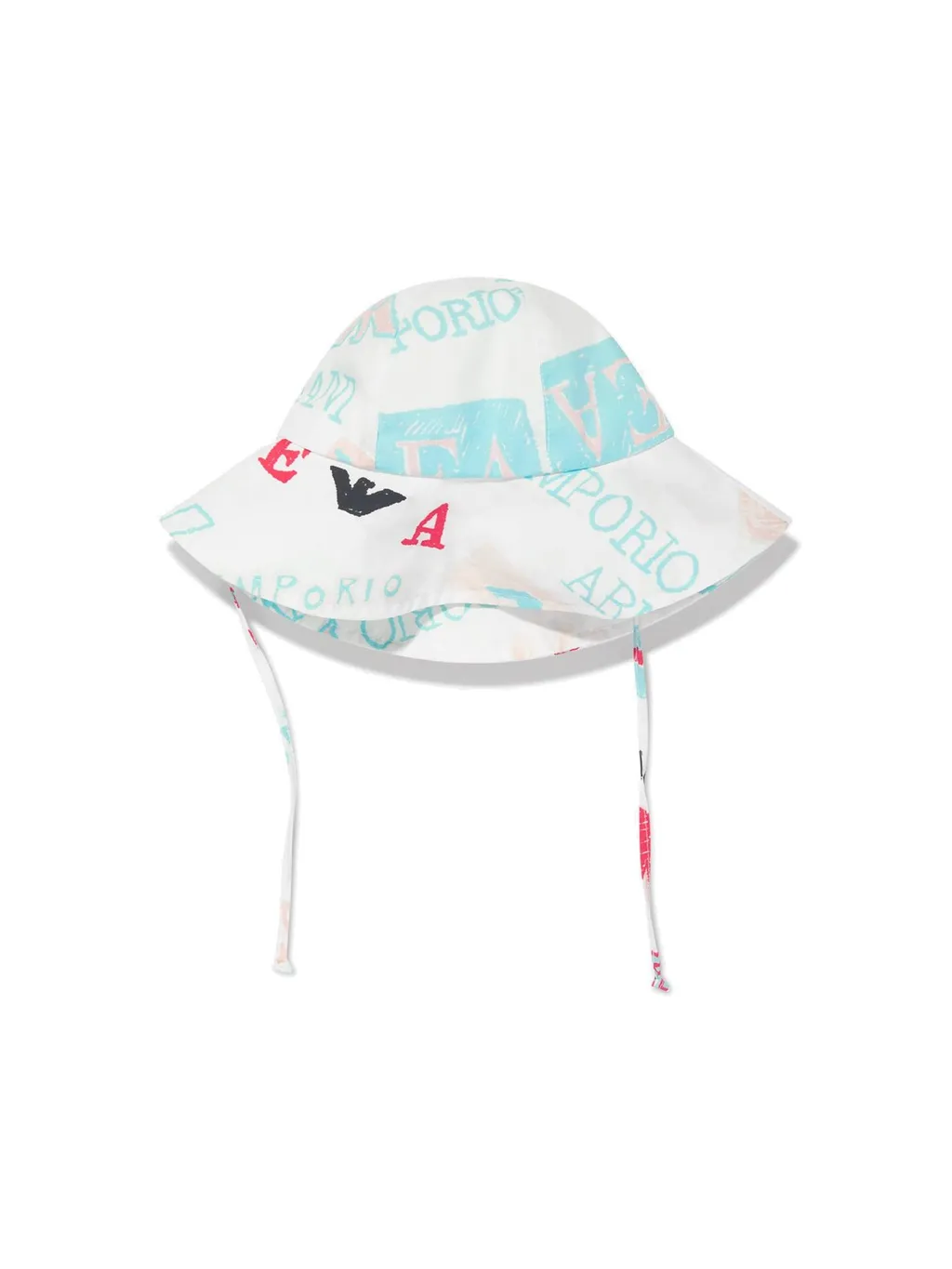 Emporio Armani Kids All-Over Logo Printed Lanyard Hat