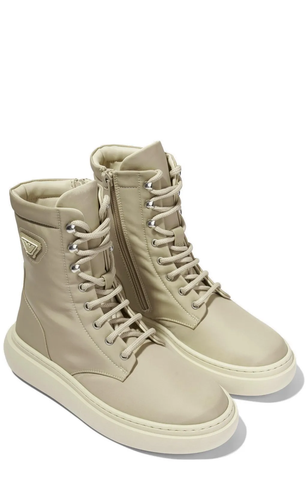 Emporio Armani Kids Logo Plaque Lace-Up Boots