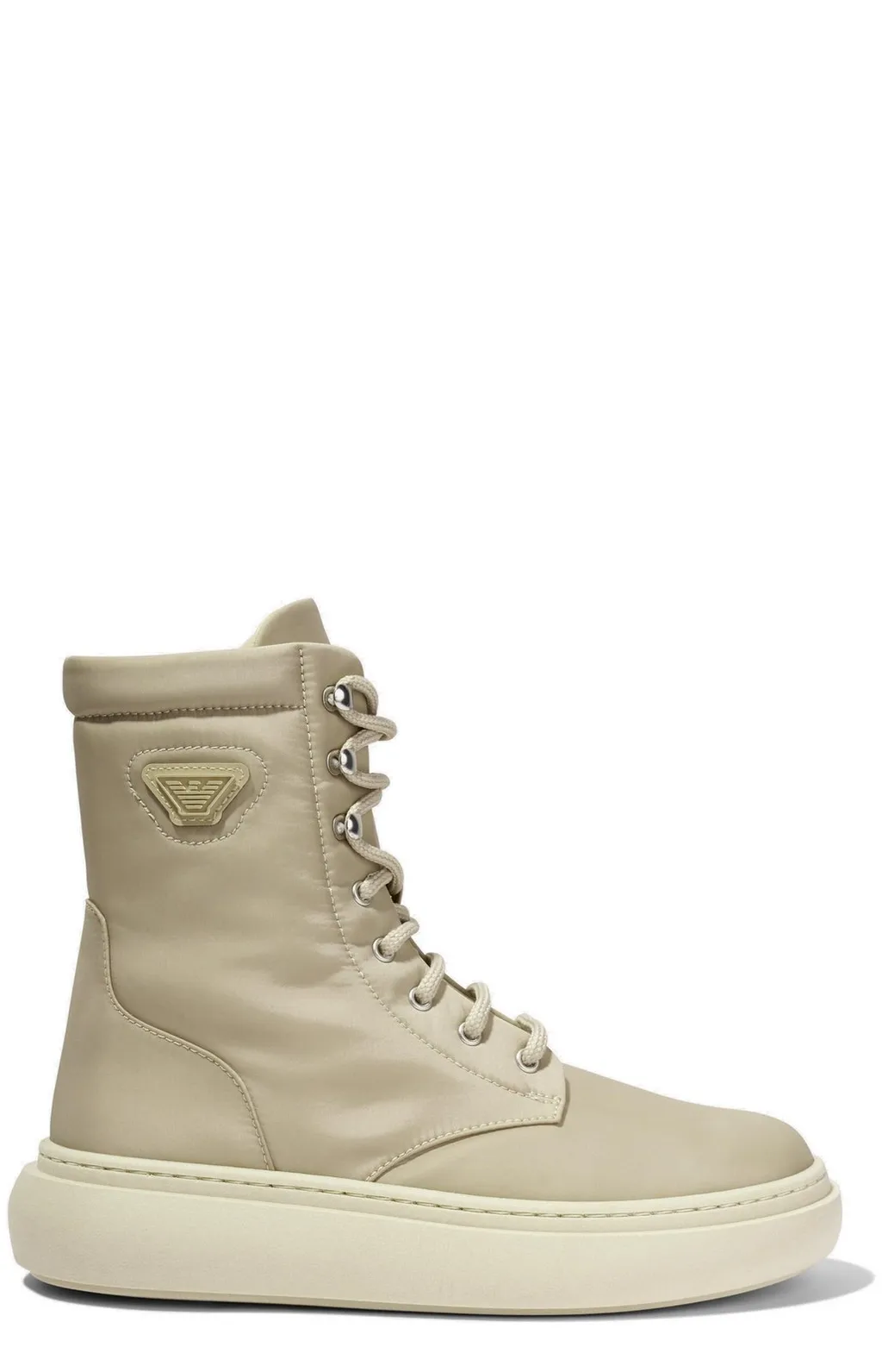 Emporio Armani Kids Logo Plaque Lace-Up Boots