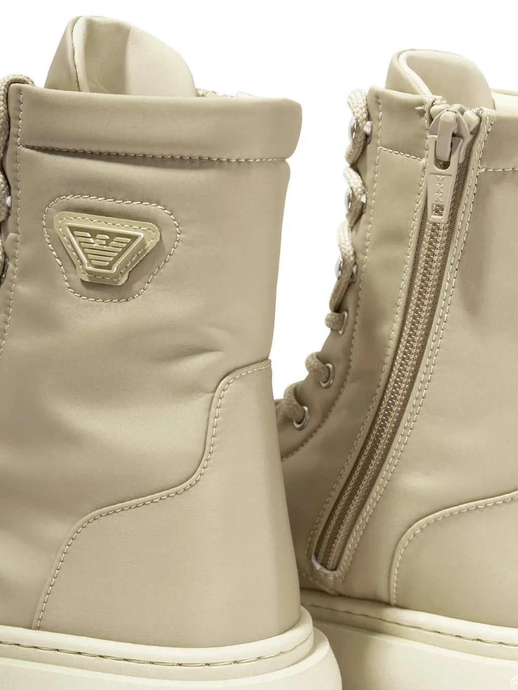 Emporio Armani Kids Logo Plaque Lace-Up Boots