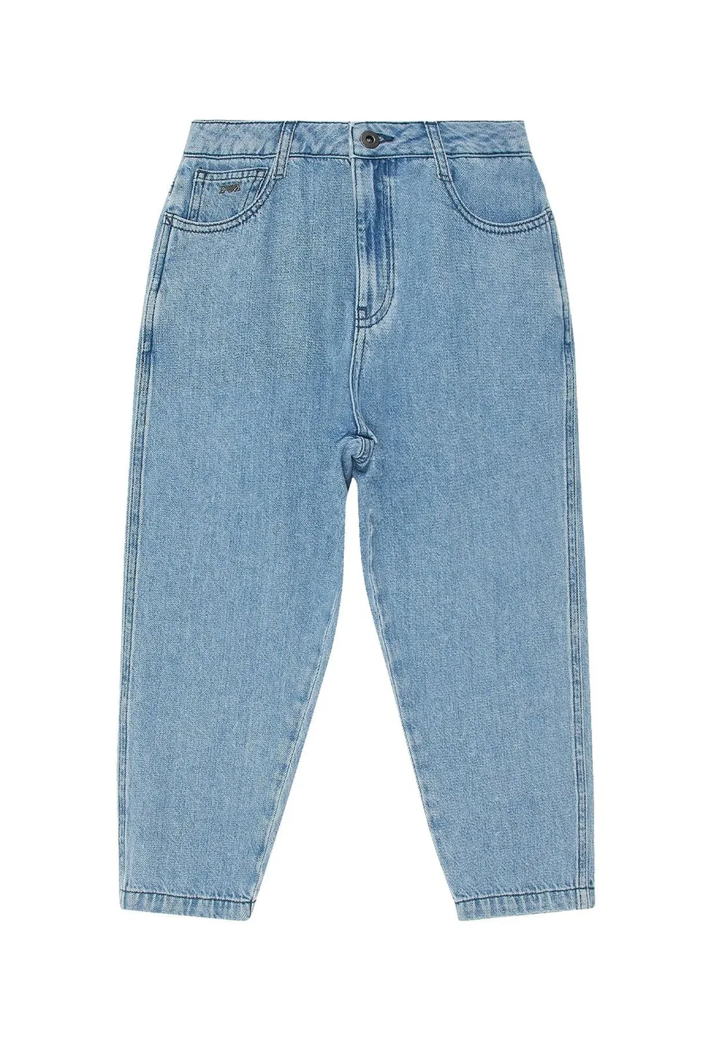 Emporio Armani Kids Logo Plaque Tapered Leg Jeans