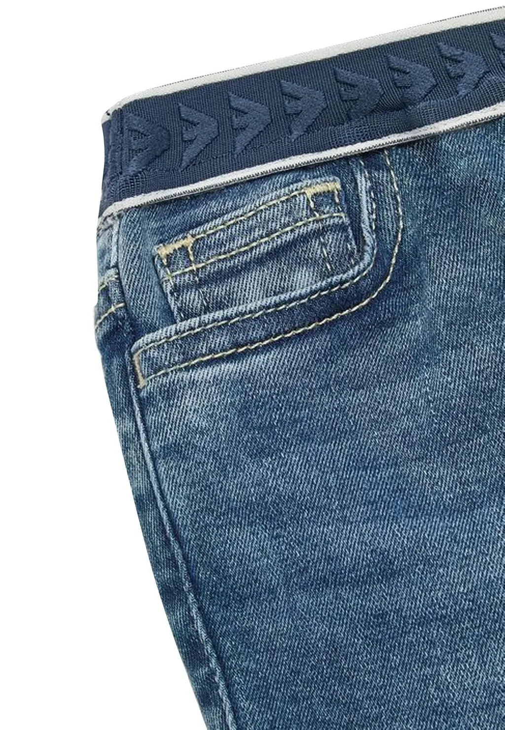 Emporio Armani Kids Elasticated Logo Waistband Jeans