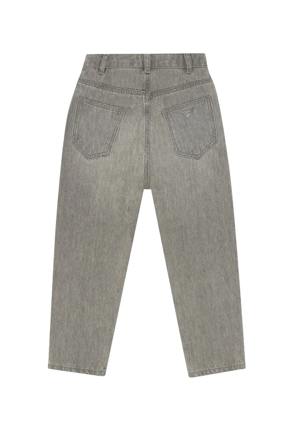 Emporio Armani Kids Logo Plaque Tapered Leg Jeans