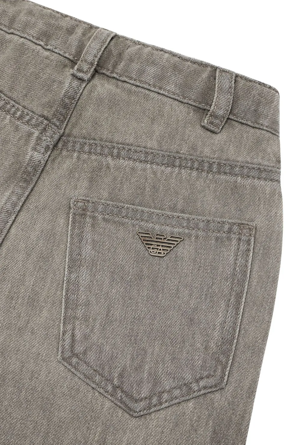 Emporio Armani Kids Logo Plaque Tapered Leg Jeans