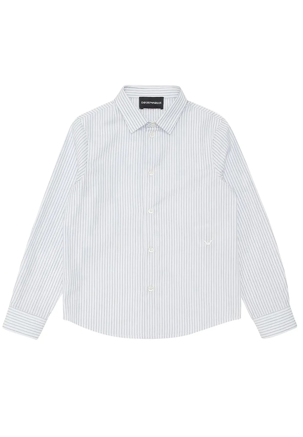 Emporio Armani Kids Logo Embroidered Striped Shirt