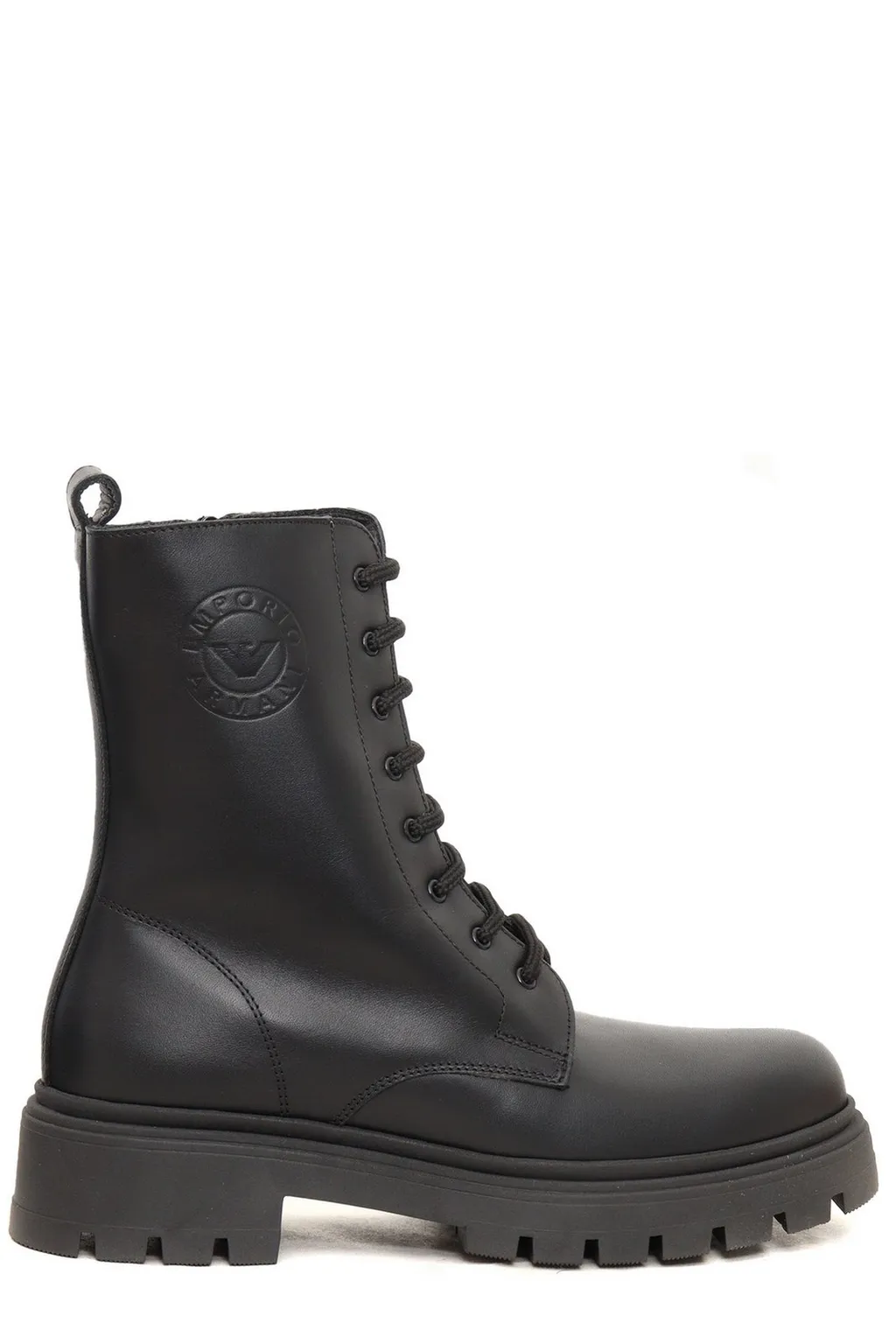 Emporio Armani Kids Round Toe Ankle Boots