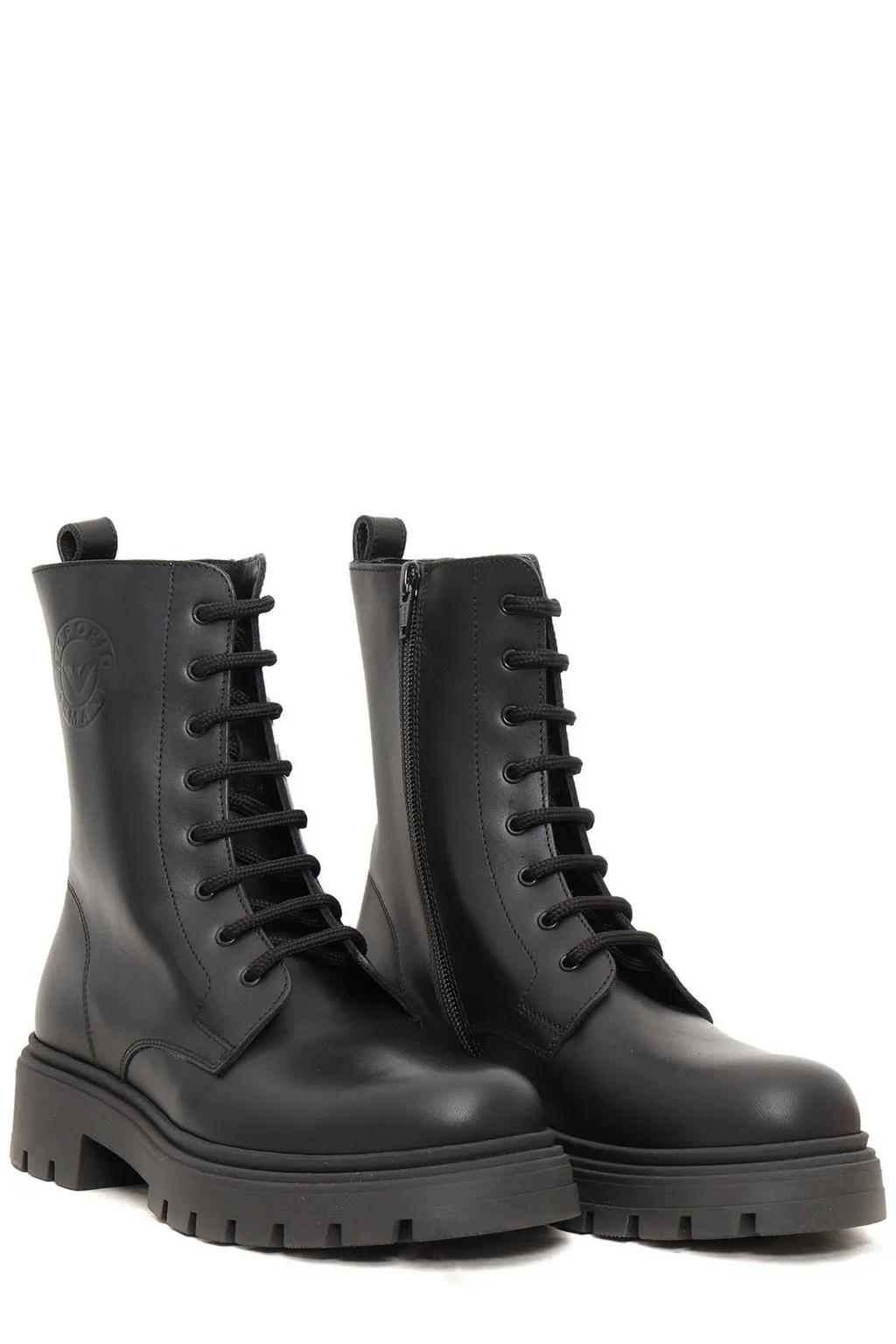 Emporio Armani Kids Round Toe Ankle Boots