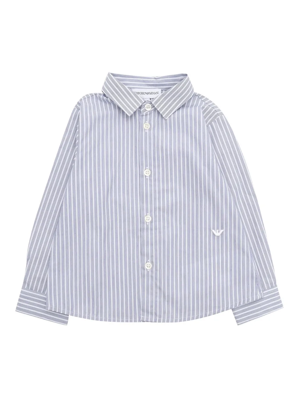 Emporio Armani Kids Logo Embroidered Striped Shirt