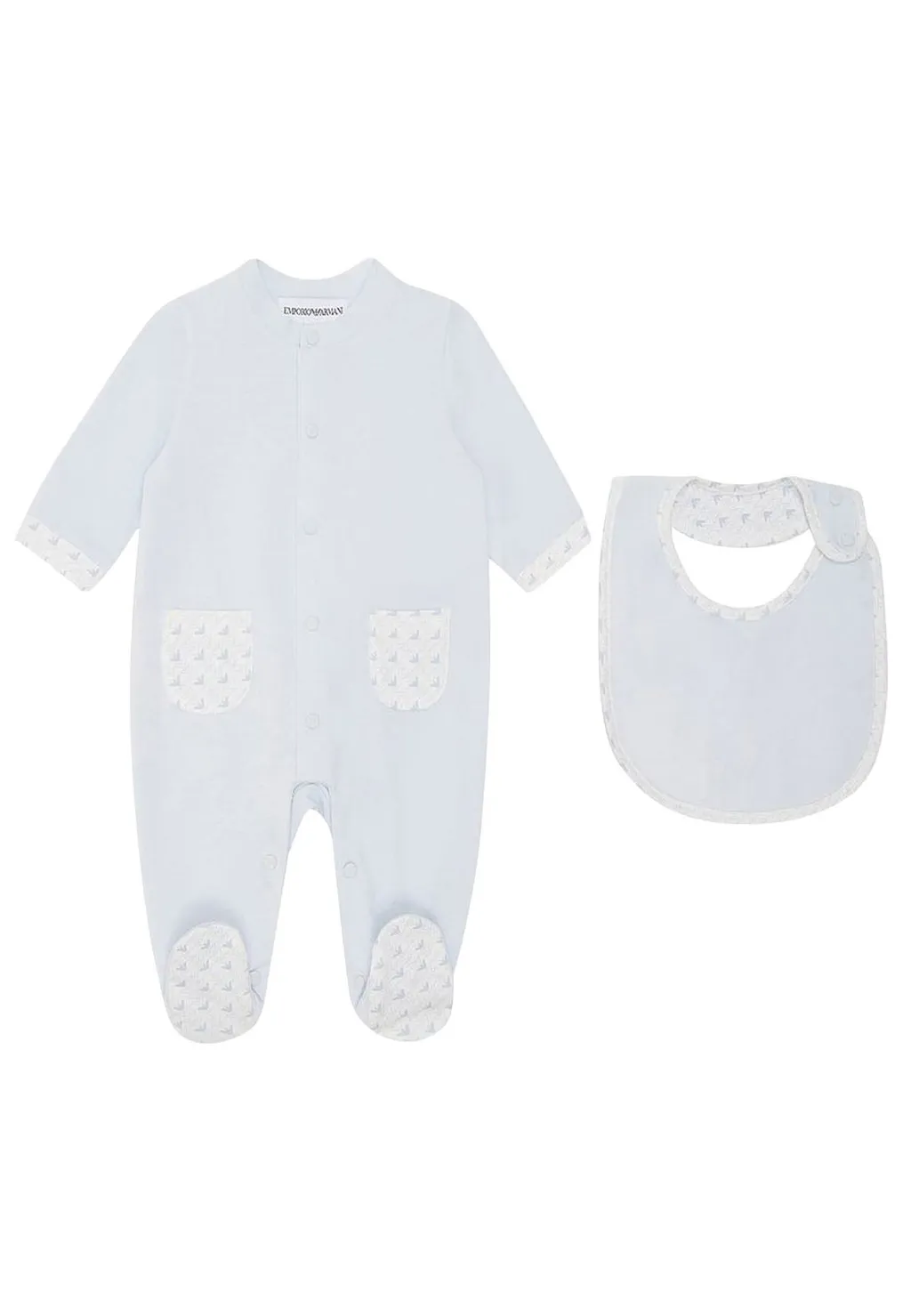 Emporio Armani Kids Eagle Printed Crewneck Pajama Set