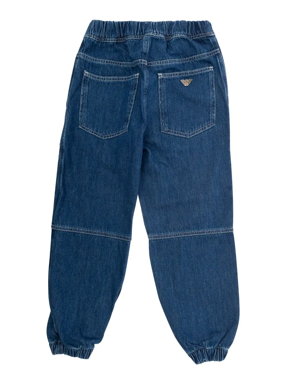 Emporio Armani Kids Logo Plaque Tapered Pants