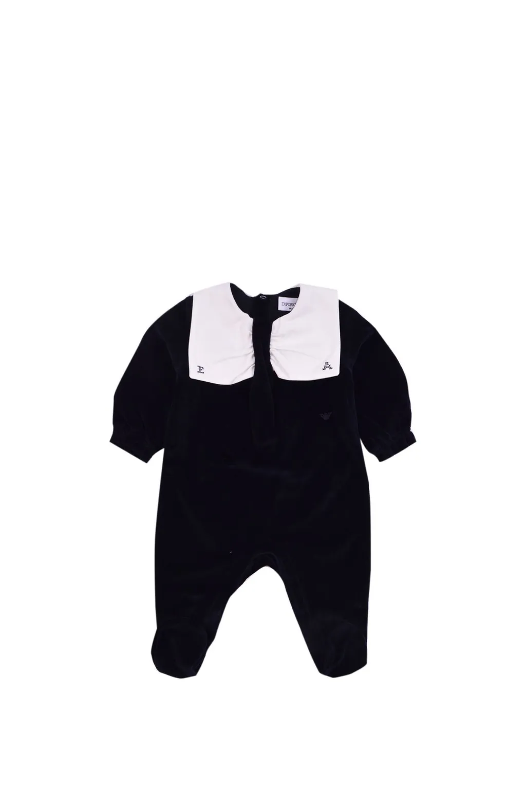Emporio Armani Kids Logo Embroidered Long-Sleeved Romper