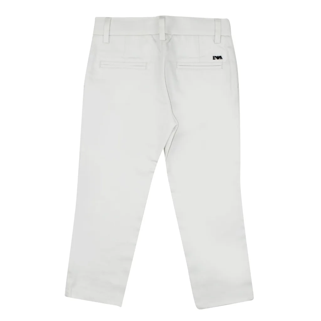 Emporio Armani Kids Logo Embroidered Straight Leg Trousers