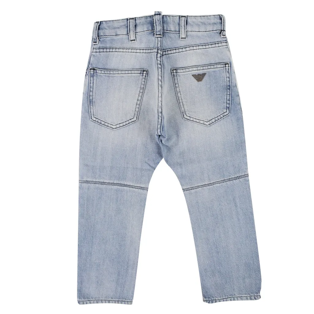 Emporio Armani Kids Logo Plaque Denim Jeans