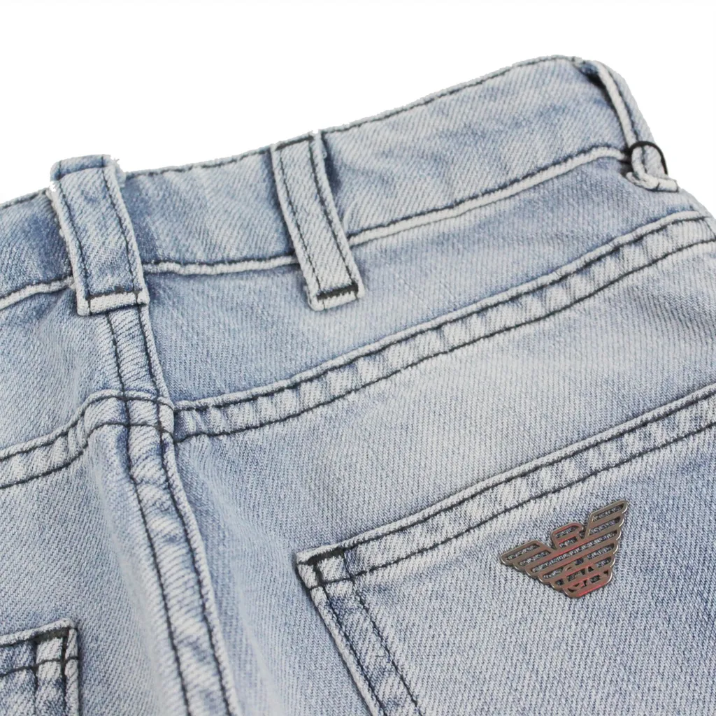 Emporio Armani Kids Logo Plaque Denim Jeans