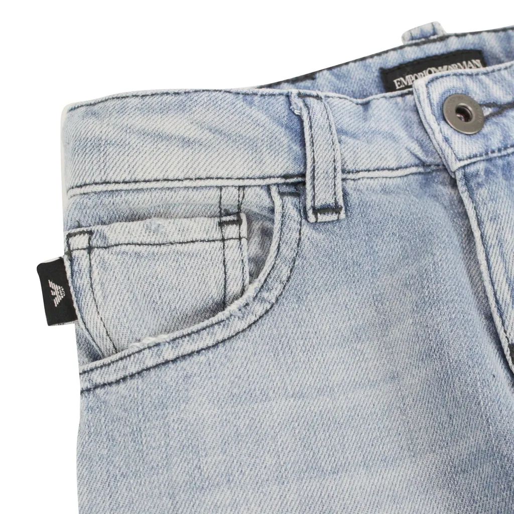 Emporio Armani Kids Logo Plaque Denim Jeans