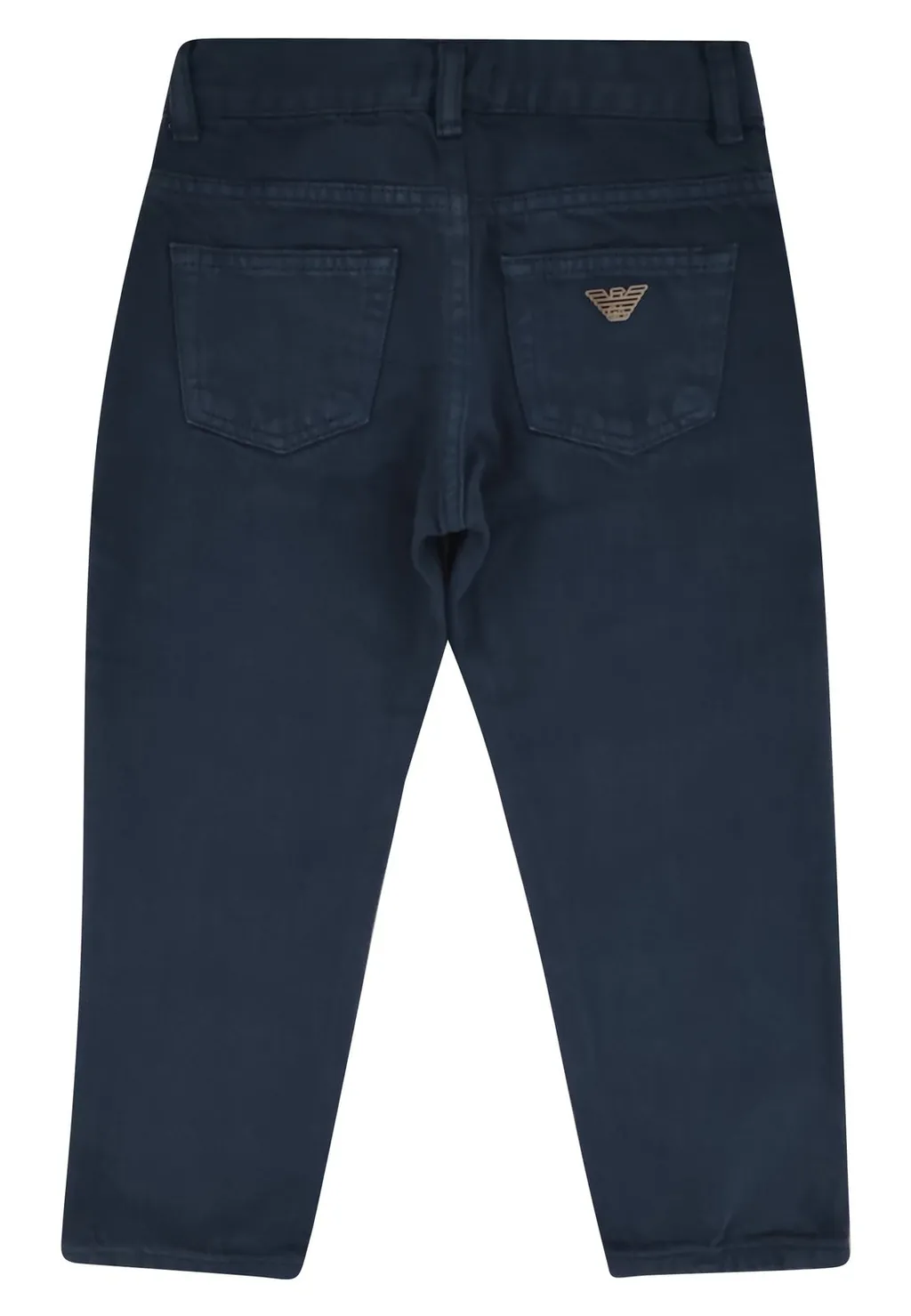 Emporio Armani Kids Logo Plaque Straight Leg Twill Chinos