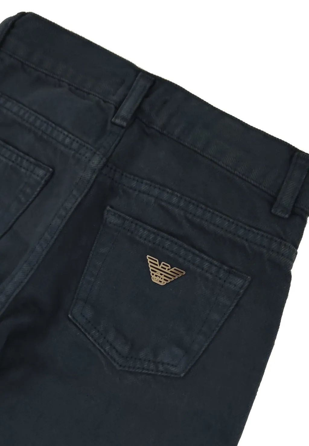 Emporio Armani Kids Logo Plaque Straight Leg Twill Chinos