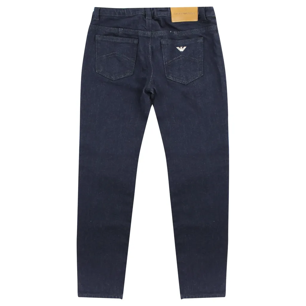 Emporio Armani Kids Logo Patch Straight Leg Jeans