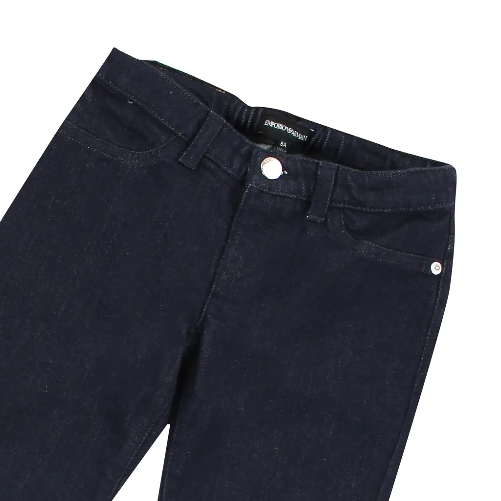 Emporio Armani Kids Logo Patch Straight Leg Jeans